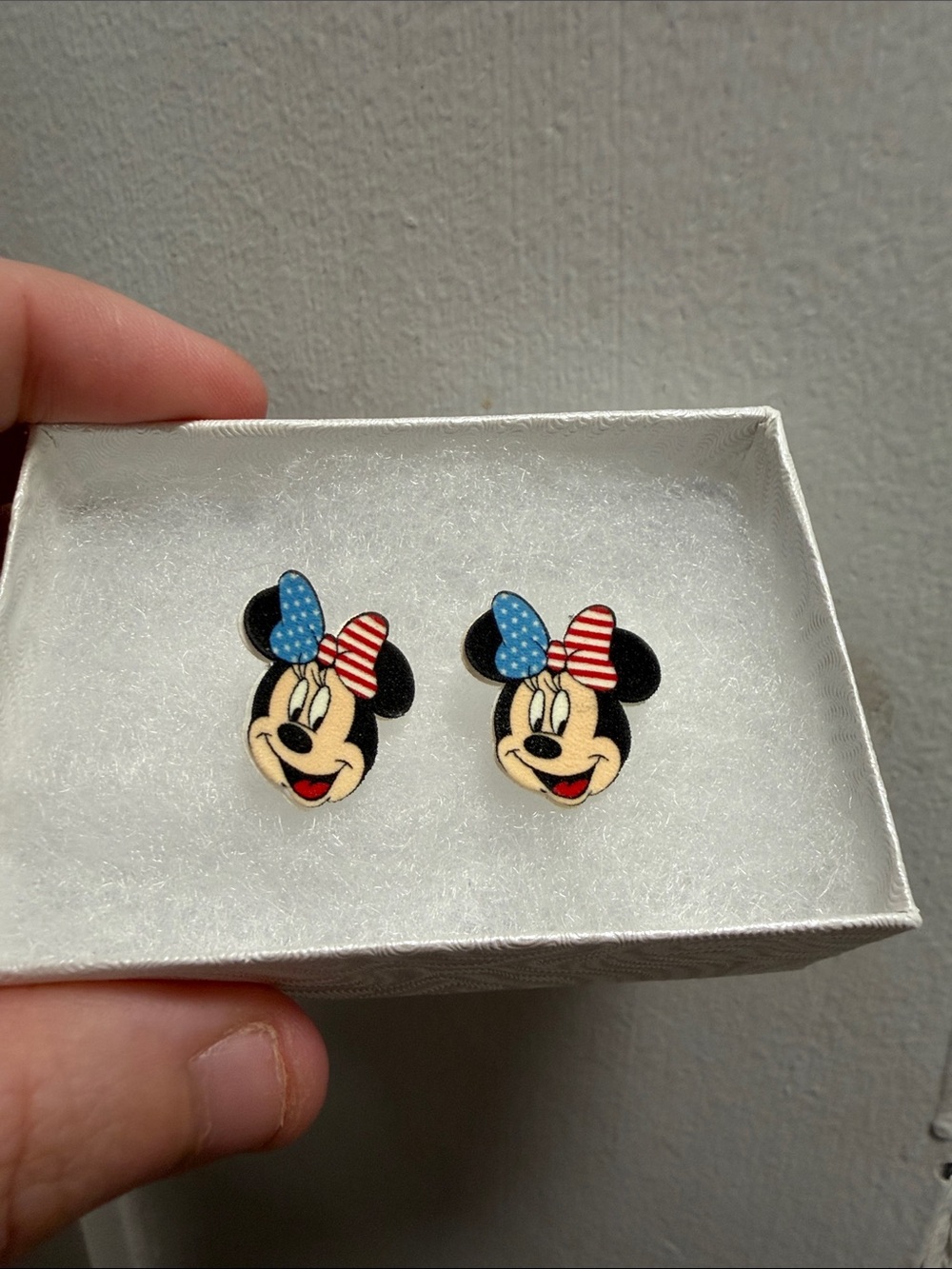Minnie Mouse Americana Bow Stud Earrings